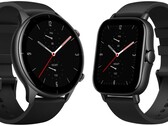 O GTR 2e (L) também vem em cinza e verde; o GTS 2e (R) também vem em verde e púrpura. (Fonte da imagem: Amazfit - editado)