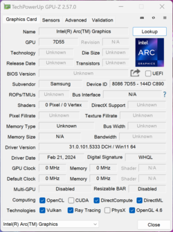 GPU-Z: Gráficos Intel Arc