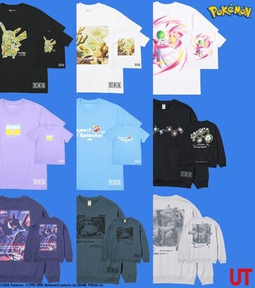 Algumas das camisetas da futura colaboração Pokémon x Uniqlo (Fonte da imagem: Uniqlo)