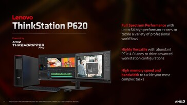 A Lenovo ThinkStation P620 oferece todas as opções de CPU Ryzen Threadripper Pro 5000 WX. (Fonte: AMD)