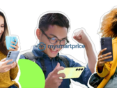 Modelos sorrindo para o suposto A25 5G. (Fonte: MySmartPrice)