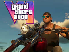 Banner do GTA 6 mostrando Jason na motocicleta (Fonte da imagem: captura de tela, Rockstar Games YouTube com edições)