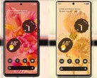 O Pixel 6 e o Pixel 6 Pro em Kinda Coral e Sorta Sunny, respectivamente. (Fonte da imagem: @evleaks - editado)