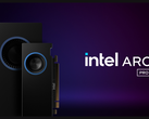 Uma renderização circulada pela Intel de suas GPUs para estações de trabalho ARC PRO