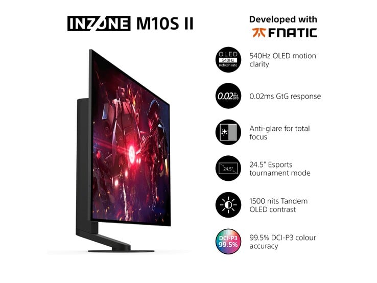 Destaques do monitor para jogos Inzone M10S II