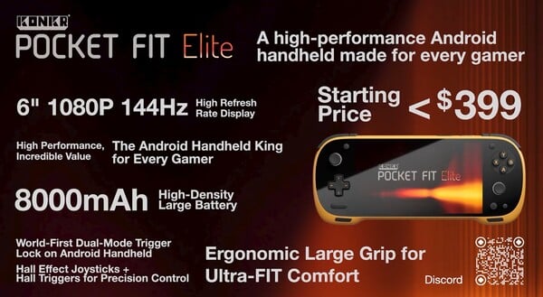 As especificações do Konkr Pocket Fit Elite. (Fonte da imagem: Ayaneo)