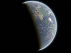 Ilustração de um artista mostrando a Terra no espaço. (Fonte da imagem: TheHappyCamper - Pixabay)