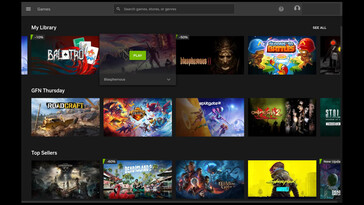 Na foto: Aplicativo Nvidia GeForce Now no Steam Deck, completo com os mais vendidos nas lojas e o GFN Thursday da Nvidia (que adiciona novos jogos todas as quintas-feiras) (Fonte da imagem: captura de tela cortesia do aplicativo nativo da Nvidia)