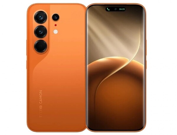O Tecno Camon 50 Ultra tem uma tela curva e três câmeras traseiras.