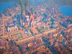 Uma imagem que mostra uma cidade em Fabledom, agora com 65% de desconto no Steam.