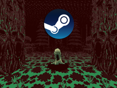 Uma captura de tela no jogo com o logotipo do Steam sobreposto.