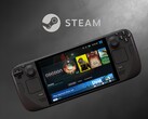 Valve Steam Deck LCD mostrado abaixo do logotipo da Steam (Fonte da imagem: Valve com edições)