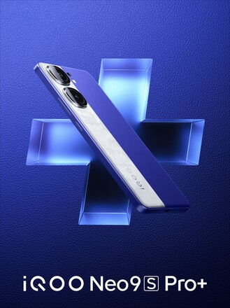 iQOO Neo9S Pro+ na versão em couro vegano Buff Blue (Fonte: iQOO)