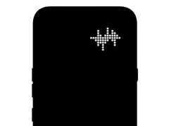 Teaser do Nothing Phone (4a) Pro mostrando a matriz de LEDs com glifos.