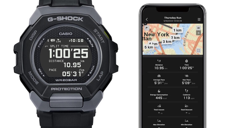 O aplicativo Casio MOVE pode registrar dados de corrida e criar planos de treinamento. (Fonte: Casio)