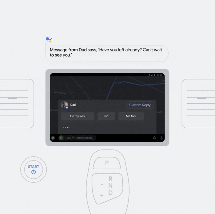 Em breve, você poderá escolher entre as respostas inteligentes dentro de Android Auto. (Fonte de imagem: Google)