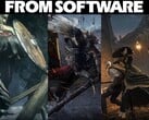 Colagem com jogos da FromSoftware e logotipo da empresa (Fonte da imagem: FromSoftware, Steam com edições)