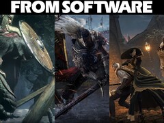 Colagem com jogos da FromSoftware e logotipo da empresa (Fonte da imagem: FromSoftware, Steam com edições)