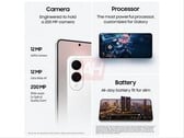 Imagem vazada do produto Samsung Galaxy S25 Edge mostrando as especificações da câmera e o design. (Fonte da imagem: Android Headlines)