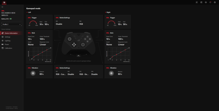 A configuração é feita por meio do Gear Link