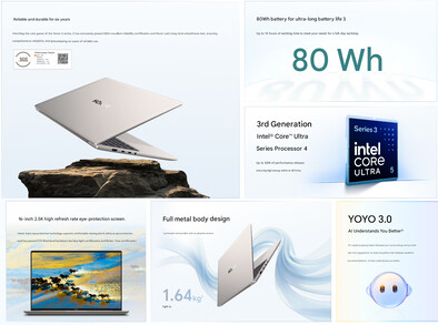 Principais destaques do MagicBook X14 Plus 2026 (tradução automática)