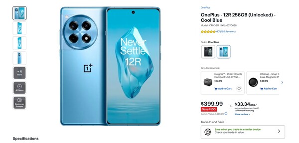 A versão na cor Cool Blue (16GB+256GB) recebeu um desconto extra de US$ 100 na Best Buy. (Fonte da imagem: Best Buy)