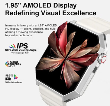 Este wearable tem uma tela AMOLED e uma coroa (Fonte da imagem: Rollme)