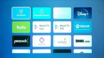 O menu do aplicativo Yaber T1 Pro lista serviços adicionais, juntamente com ferramentas para o uso do projetor como um monitor externo ou alto-falante Bluetooth. (Fonte da imagem: Notebookcheck)
