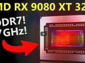 Especulação da RX 9080 XT ES (fonte da imagem: @MooresLawIsDead YouTube)