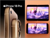 Imagem conceitual do iPhone 18 Pro (esquerda) e manequim do iPhone Fold impresso em 3D (direita). (Fonte da imagem: @ld_vova e Ben Geskin, editado)