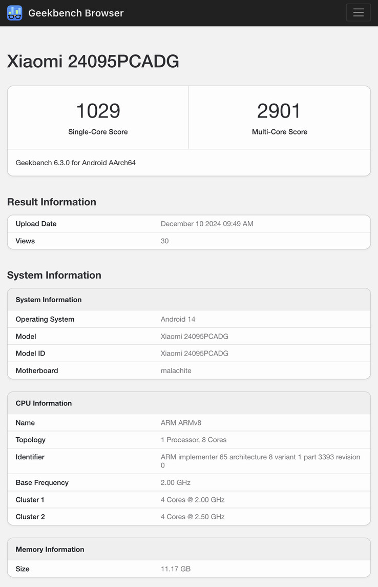 (Fonte da imagem: Geekbench)