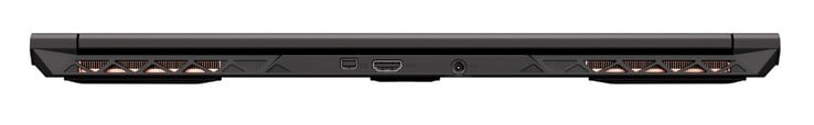 Voltar: Mini DisplayPort 1.4, HDMI 2.0, fonte de alimentação