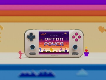 O Ayaneo Pocket S Mini Retro Power edition tem um esquema de cores semelhante ao do Ayaneo Pocket Air Mini. (Fonte da imagem: Ayaneo) 