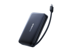 O banco de energia magnético Baseus PicoGo AM61 (na foto) com um cabo USB-C retrátil. (Fonte da imagem: Baseus)