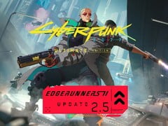 Banner de Cyberpunk 2077 Edgerunners 2 Update 2.5 exibido