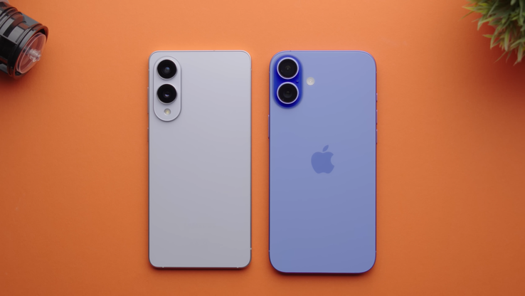 Galaxy Configuração da câmera do S25 Edge e do iPhone 16 Plus. (Fonte da imagem: Versus no YouTube)