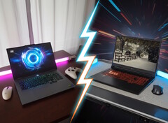 Lenovo LOQ 17 vs. Acer Nitro V 17 (fonte da imagem: Gemini - criado com fotos reais do laptop)