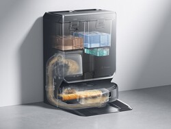 O aspirador de pó robótico Narwal Flow 2 despeja automaticamente a água residual e a poeira em sua estação de acoplamento entre os ciclos de limpeza. (Fonte da imagem: Narwal)