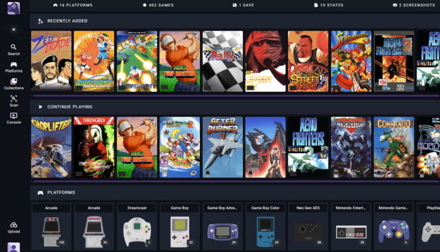 O ROMM permite que o senhor gerencie toda a sua coleção de ROMs, embora apenas jogos até PS1 possam ser jogados no navegador (Fonte da imagem: Notebookcheck)