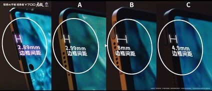 Comparação do tamanho da moldura da tela do tablet