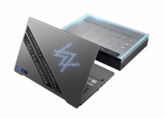 O Asus ROG Zephyrus G14 Alan Walker Special Edition apresenta uma caixa que se dobra como um deck de mistura. (Imagem: Asus)