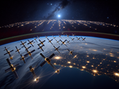 Constelação de satélites Starlink em uma órbita terrestre baixa (Fonte da imagem: Gerada usando DALL-E 3)
