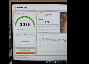 Resultado do benchmark Core Ultra 7 155H 3DMark Time Spy. (Fonte: @9550pro on X)