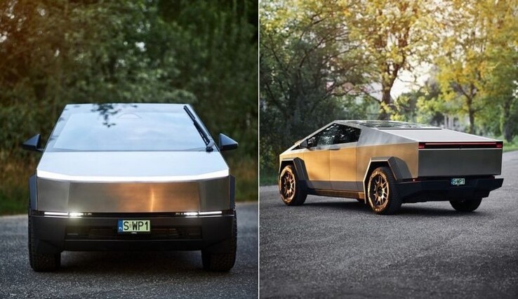 Tesla Cybertruck com registro polonês