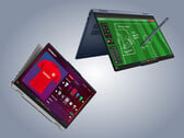 O mais recente IdeaPad 5a 2 em 1 da Lenovo vem nos acabamentos Cosmic Blue e Luna Grey.