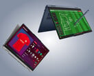 O mais recente IdeaPad 5a 2 em 1 da Lenovo vem nos acabamentos Cosmic Blue e Luna Grey.