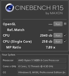 O desempenho do Cinebench AMD Ryzen 5 5600X mostra quase o desempenho do Ryzen 7 3700X (Fonte: APISAK no Twitter)