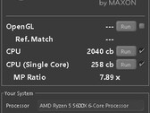 O desempenho do Cinebench AMD Ryzen 5 5600X mostra quase o desempenho do Ryzen 7 3700X (Fonte: APISAK no Twitter)