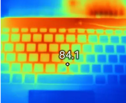 Imagem térmica do laptop de comparação da Acer
