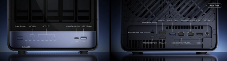 As interfaces externas do Minisforum N5 Pro (fonte: Minisforum)